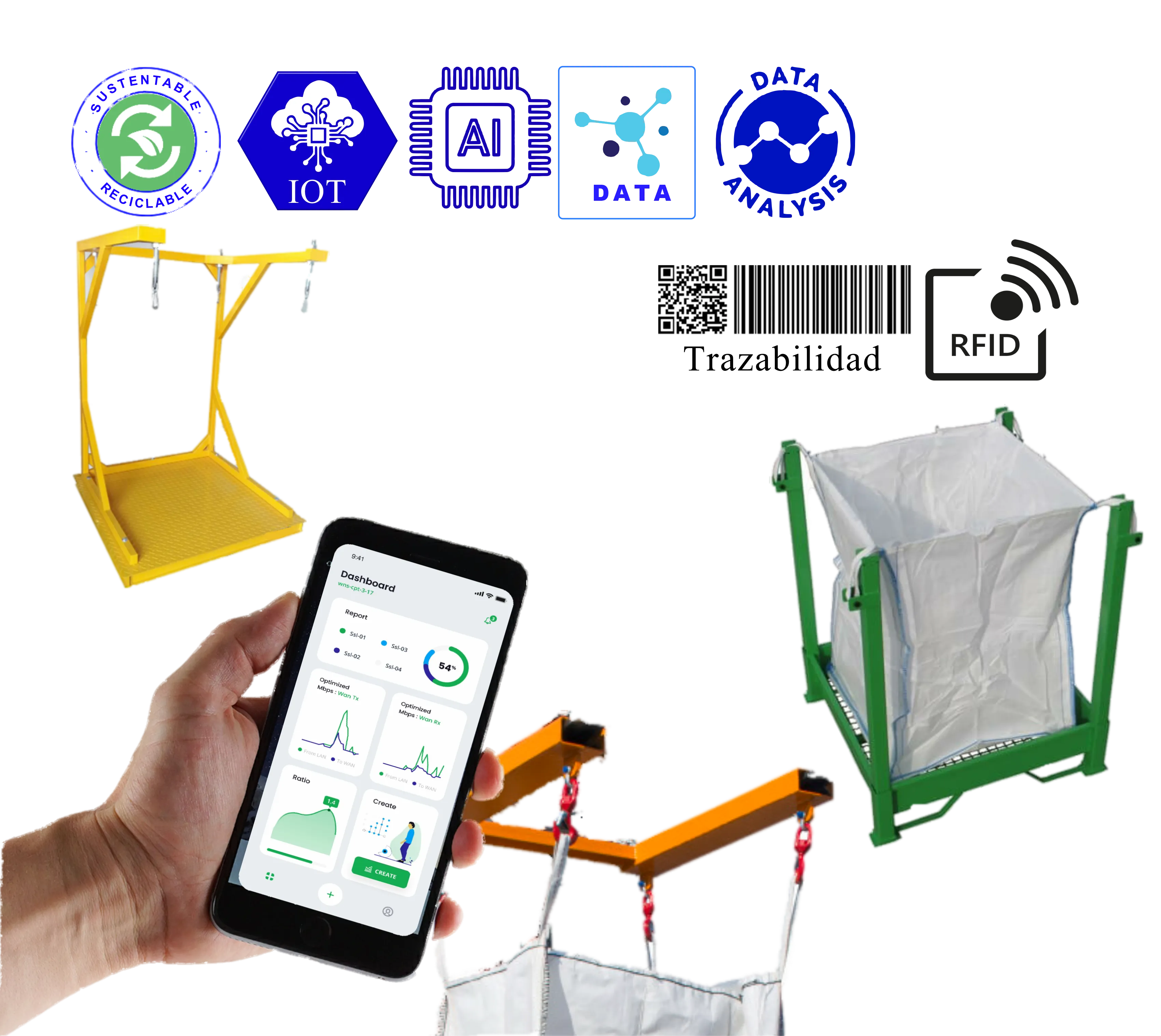 balanza IOT big bag maxi saca gestion de punto limpio